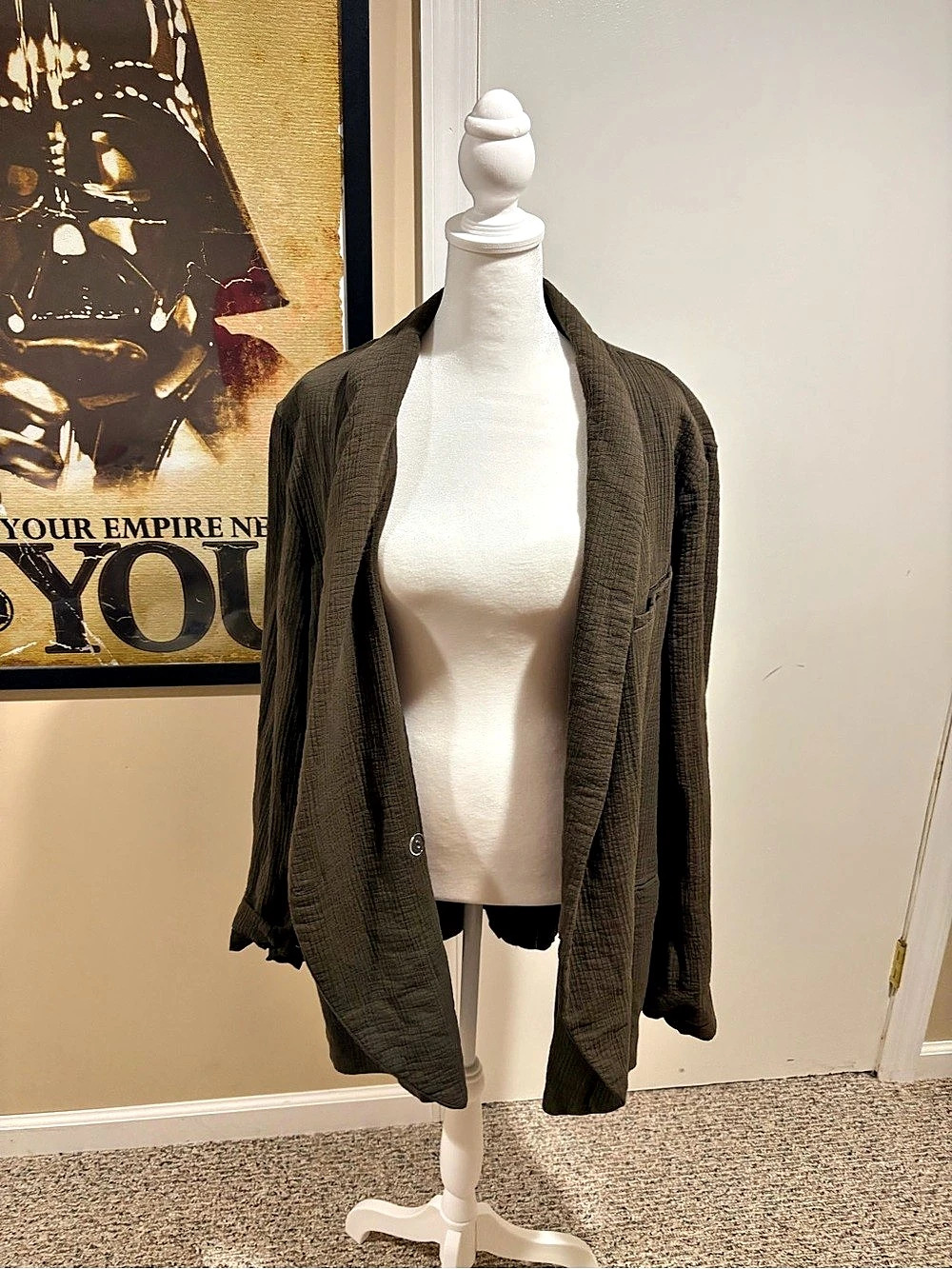 Free People Blazer Cotton Paisley Green NWT
